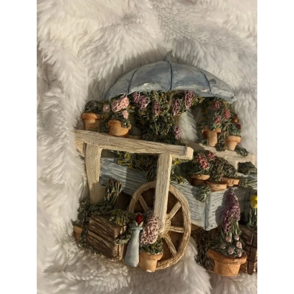 Michaels Summer Breeze Collection 2405 Flower Cart Wall Plaque Vintage 1989